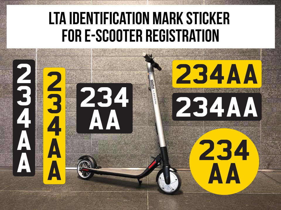 LTA Identification Mark Sticker for E-scooter Registration