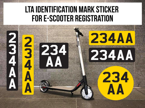 LTA Identification Mark Sticker for E-scooter Registration