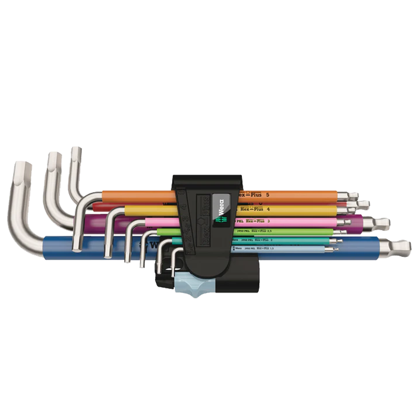 WERA 3950/9 Hex-Plus Multicolour Stainless 1 L-key set, metric, stainless, 9 pieces