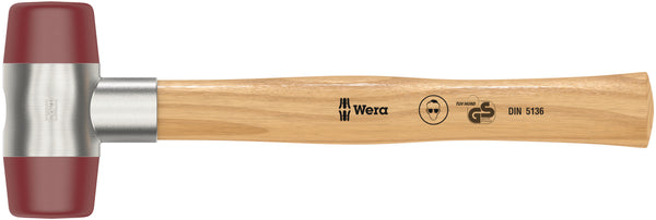 WERA 102 Soft-faced hammer with urethane head sections, # 6 x 51 mm - Mighty Velo