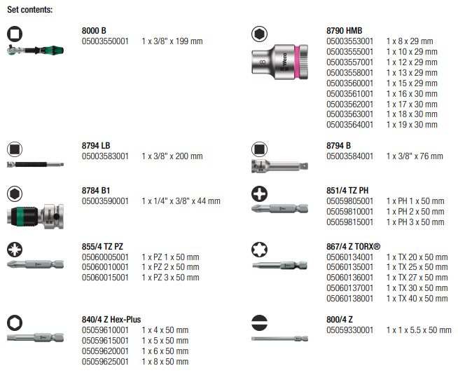 WERA 8100 SB 6 Zyklop Speed Ratchet Set, 3/8" drive, metric, 29 pieces - Mighty Velo