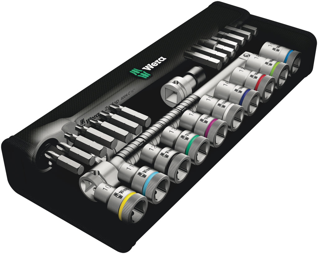 WERA 8100 SC 8 Zyklop Metal Ratchet Set with switch lever, 1/2