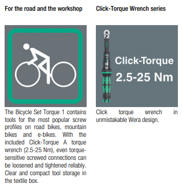 WERA Bicycle Set Torque 1, 2.5-25 Nm, 16 pieces - Mighty Velo