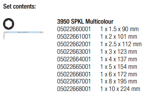 WERA 3950/9 Hex-Plus Multicolour Stainless 1 L-key set, metric, stainless, 9 pieces - Mighty Velo