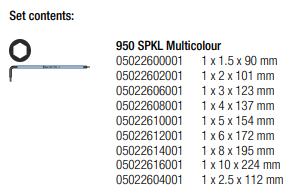 WERA 950/9 Hex-Plus Multicolour 1 SB Multicolour L-key set, metric, BlackLaser, 9 pieces - Mighty Velo