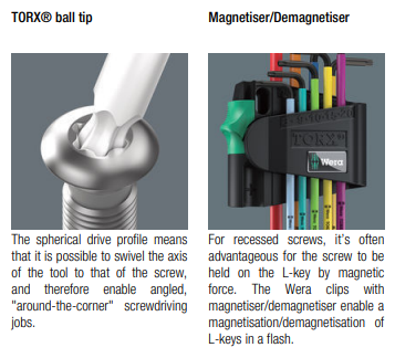 WERA 967/9 TX BO Multicolour 1 SB L-key set for tamper-proof TORX® screws, BlackLaser, 9 pieces - Mighty Velo