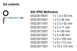 WERA 950/9 Hex-Plus Multicolour 2 L-key set, metric, BlackLaser, 9 pieces - Mighty Velo