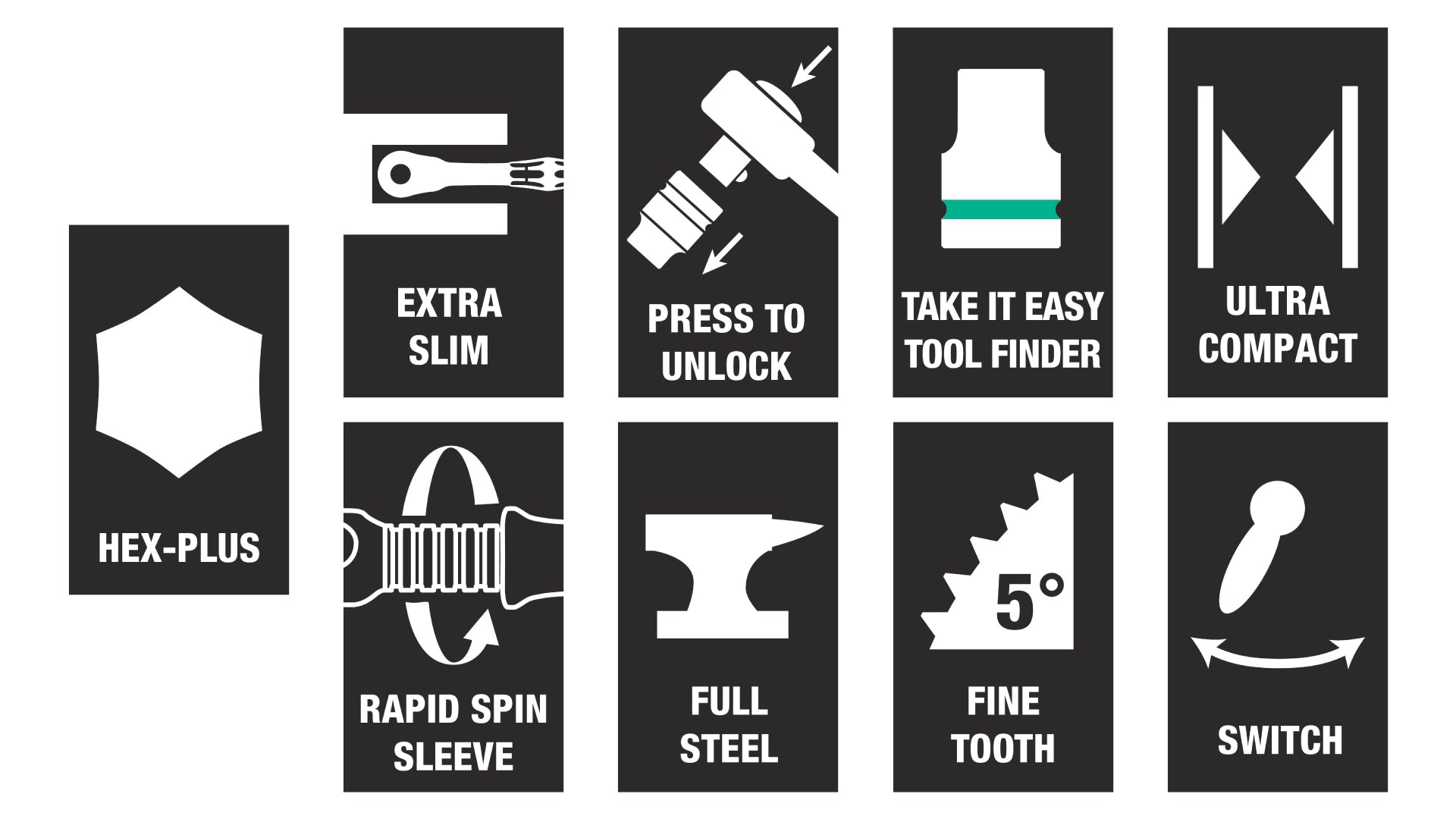 WERA 8100 SC 8 Zyklop Metal Ratchet Set with switch lever, 1/2" drive, metric, 28 pieces - Mighty Velo